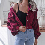 1616650216507-Lantern Sleeve Corduroy Casual Short Jacket for WomenWomlike 💞 Elevating Women's Fashion #1 ! - Low Price High Quality