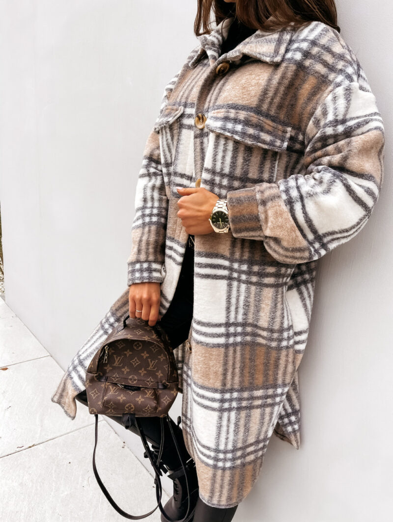 1617434409511-Casual Long Woolen Coat with Warm Plaid, Button LapelWomlike 💞 Elevating Women's Fashion #1 ! - Low Price High Quality