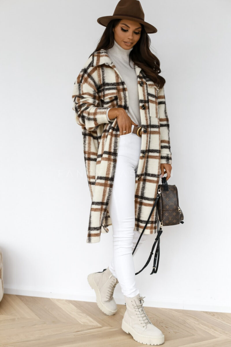 9896369394610-Casual Long Woolen Coat with Warm Plaid, Button LapelWomlike 💞 Elevating Women's Fashion #1 ! - Low Price High Quality