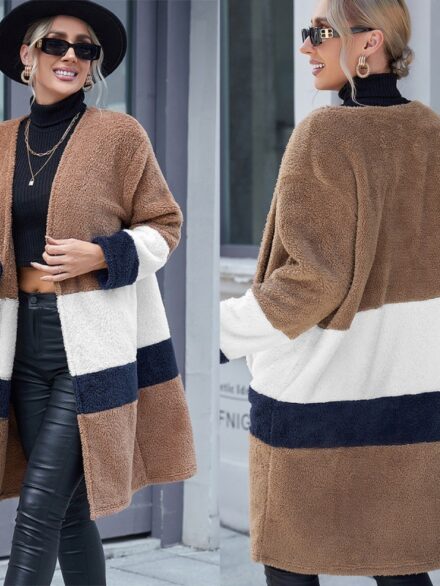 e756bcd1 ab7a 4f35 bd5e 7a1e8dbba1ae-Urban Elegance: Women's Mid-length Double-sided Woolen Color-blocking Cardigan Windbreaker JacketWomlike 💞 Elevating Women's Fashion #1 ! - Low Price High Quality